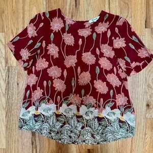 Silk button-back top